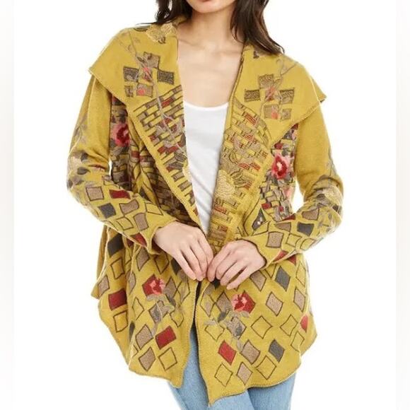 Johnny Was Lisry Short Hoodie in Golden Palm - Picture 2 of 8